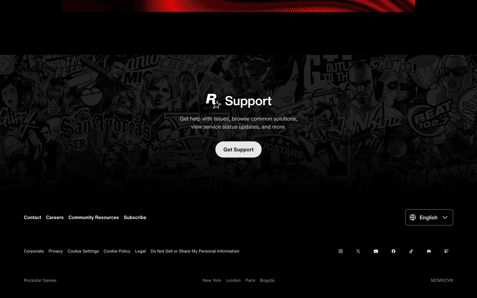Bottom screenshot of RockstarGames.com