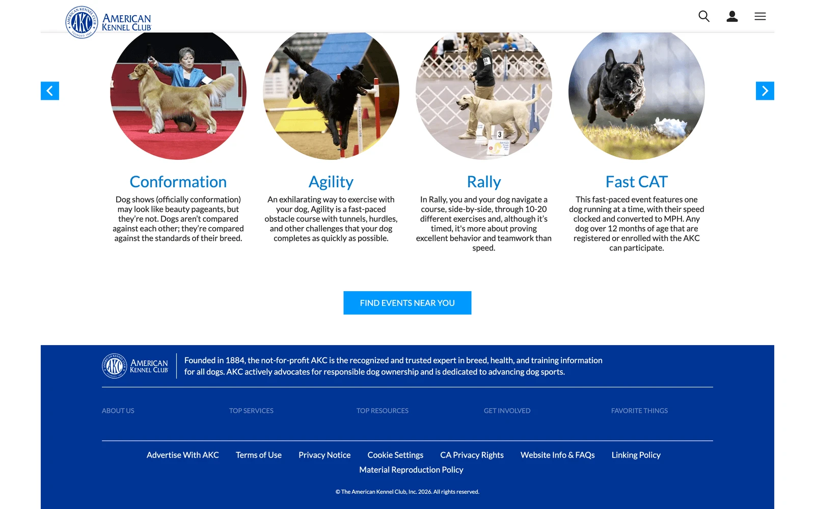 Bottom screenshot of AKC.org
