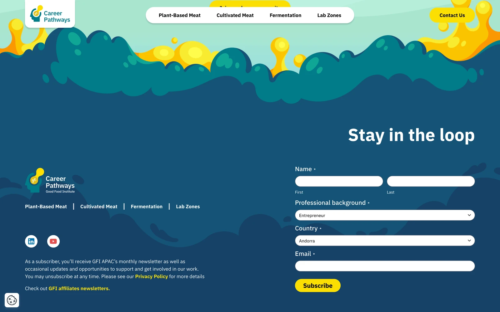 Bottom screenshot of GFI.org Pathways