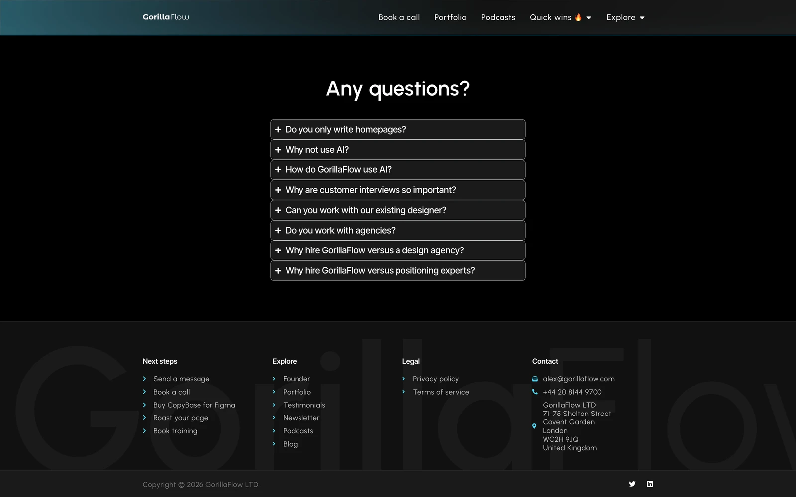 Bottom screenshot of GorillaFlow.com