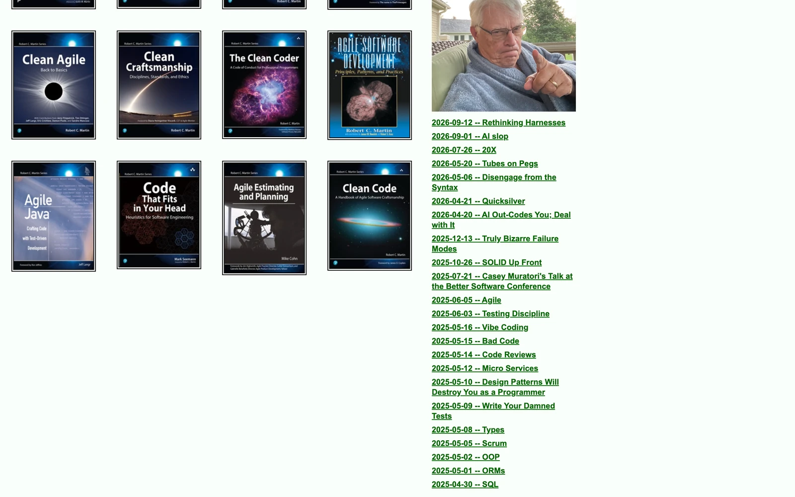 Bottom screenshot of CleanCoder.com