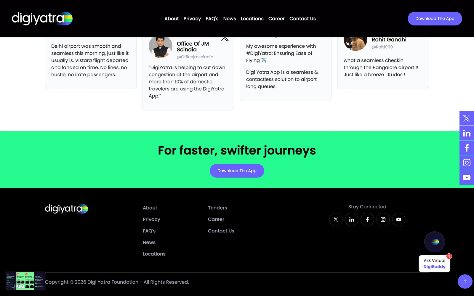 Bottom screenshot of DigiYatraFoundation.com