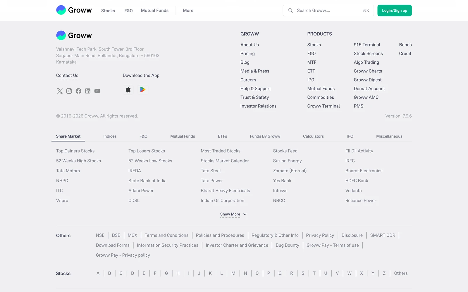 Bottom screenshot of Groww.in