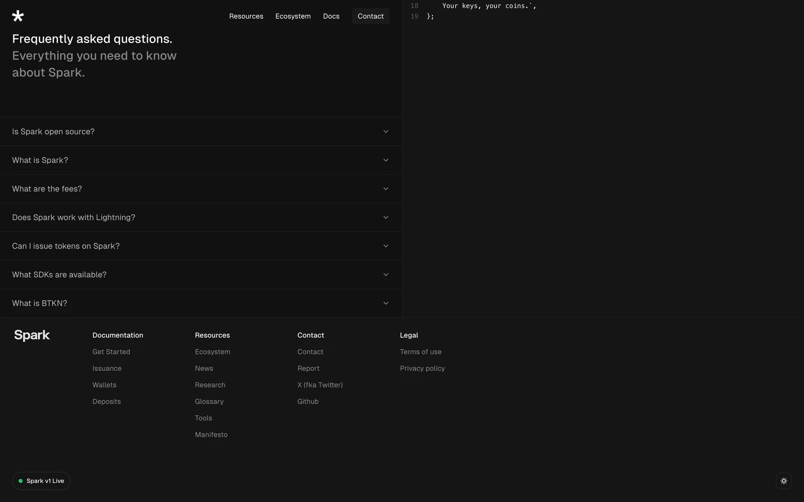 Bottom screenshot of Spark.money