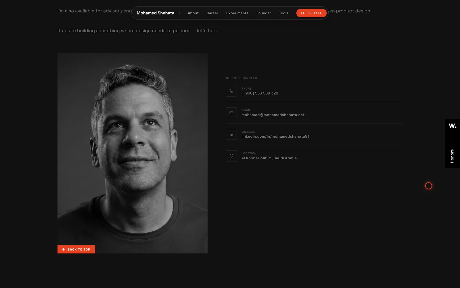 Bottom screenshot of MohamedShehata.net