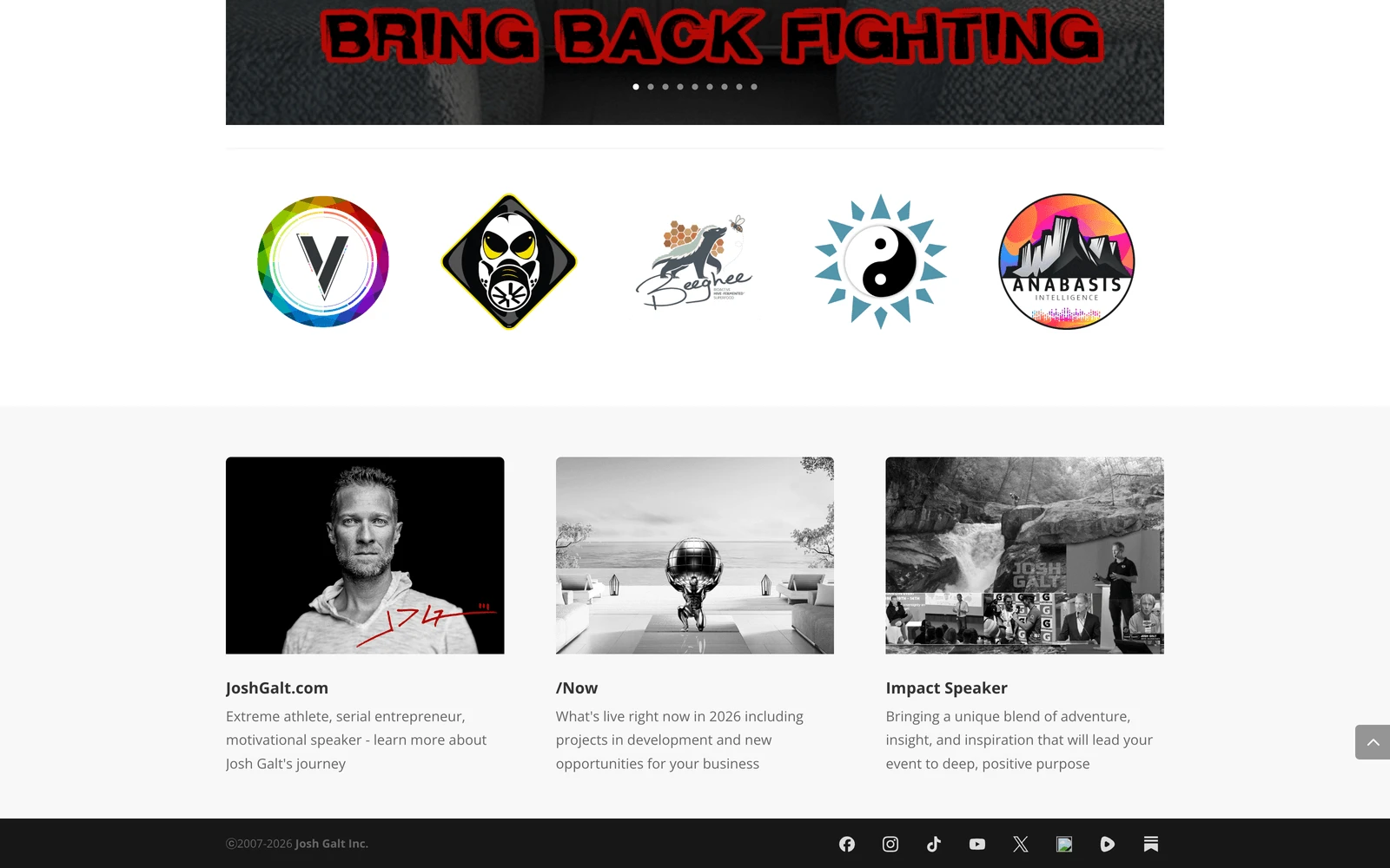 Bottom screenshot of JoshGalt.com