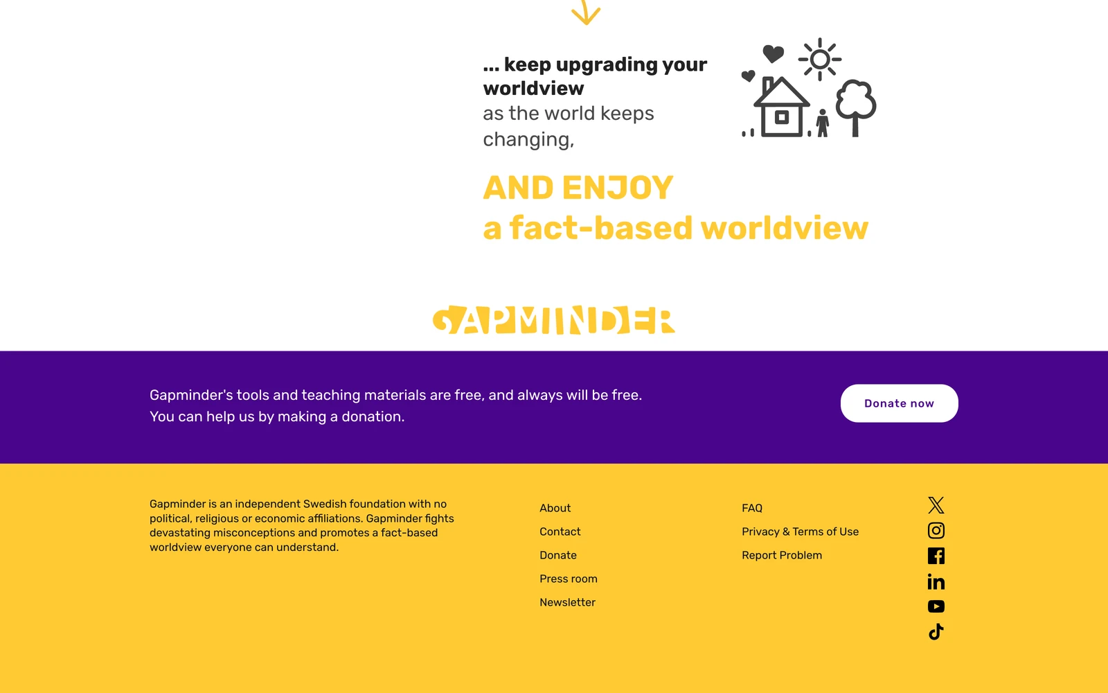 Bottom screenshot of Gapminder.org
