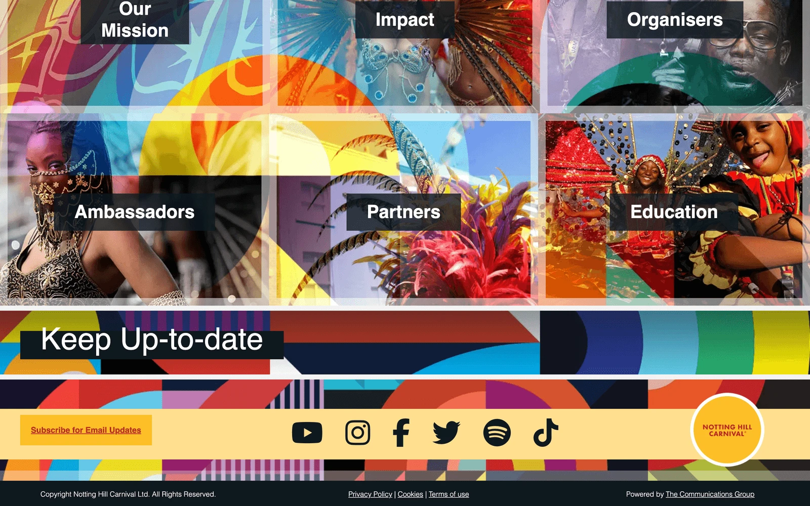 Bottom screenshot of NHCarnival.org