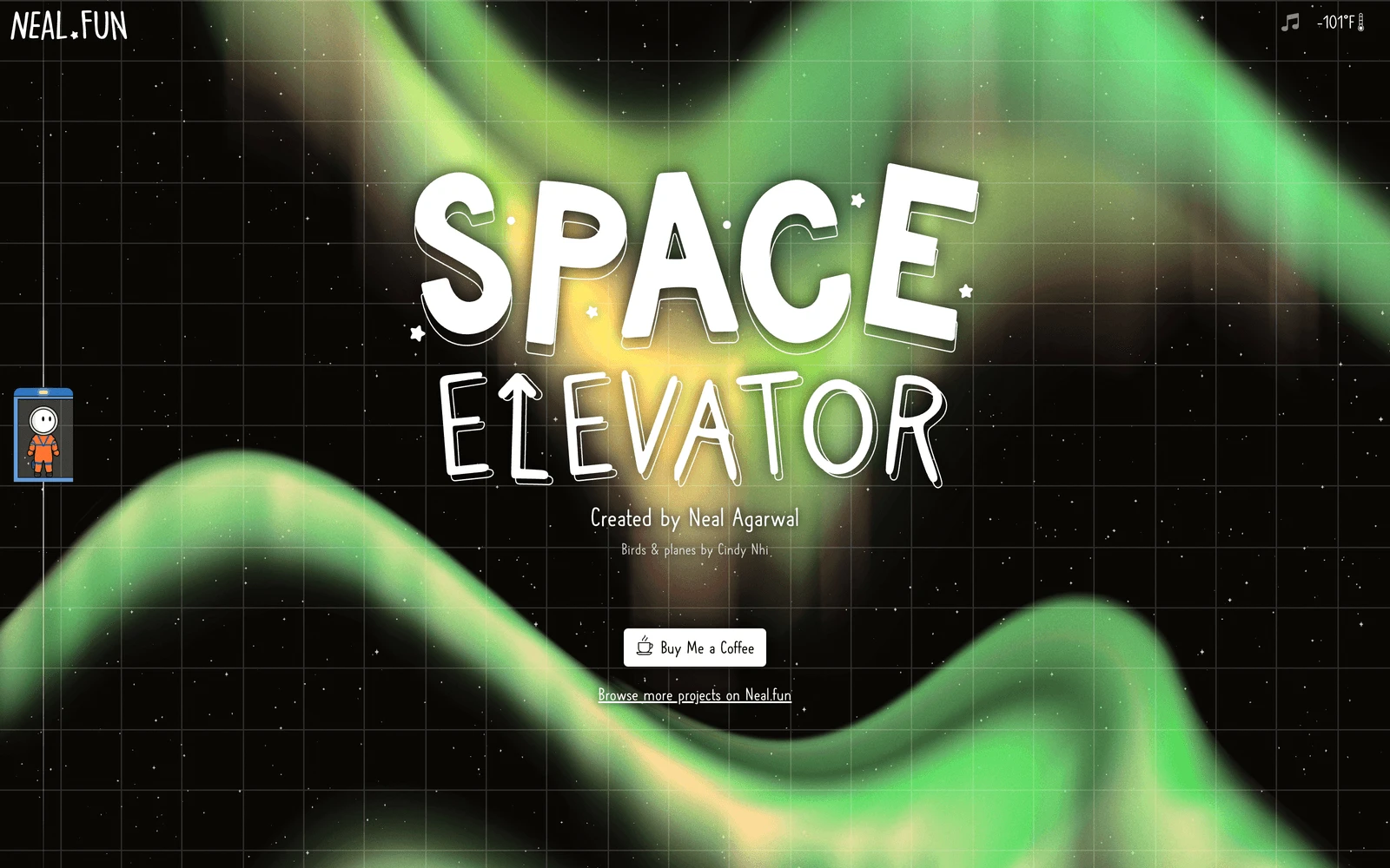 Bottom screenshot of Neal.Fun SpaceElevator