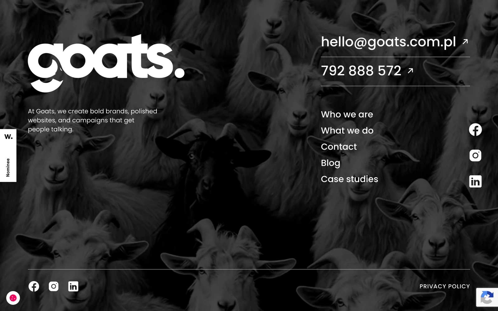 Bottom screenshot of Goats.com.pl