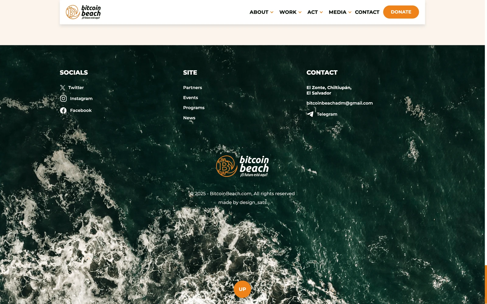 Bottom screenshot of BitcoinBeach.com