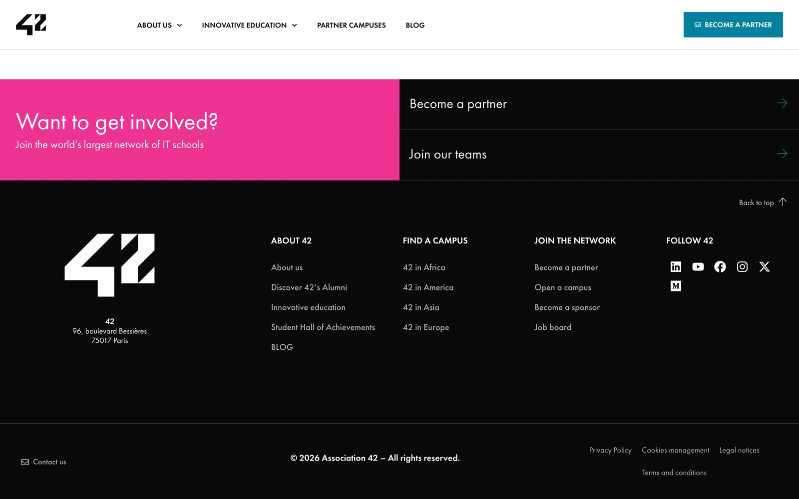 Bottom screenshot of 42Network.org