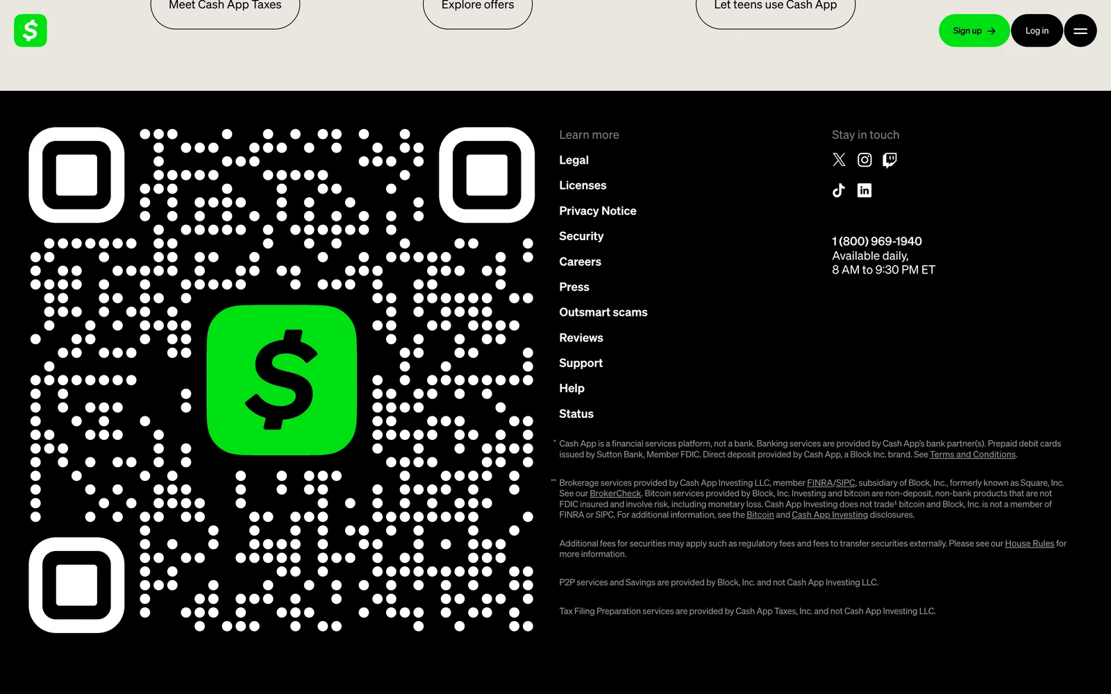 Bottom screenshot of Cash.app