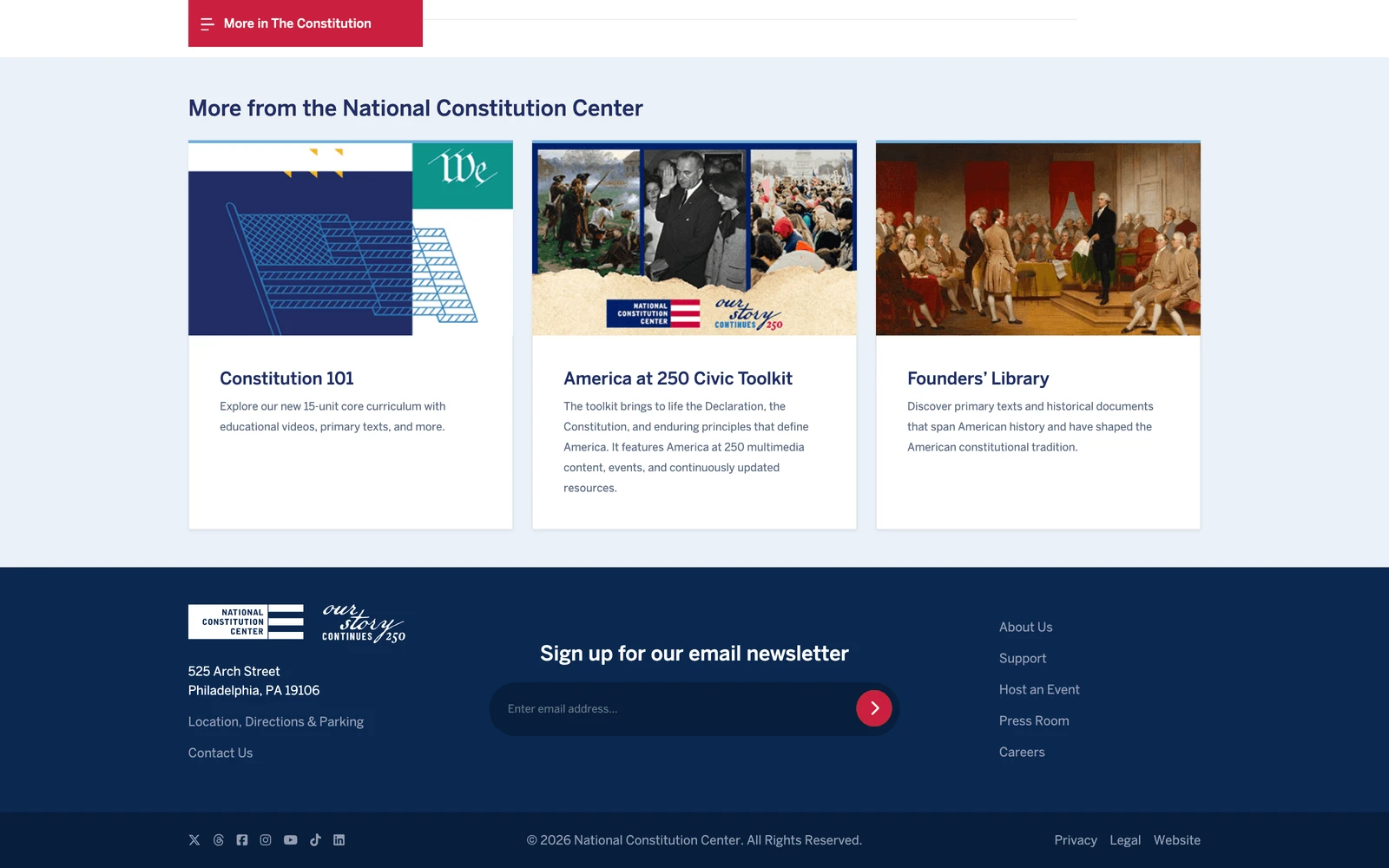 Bottom screenshot of ConstitutionCenter.org
