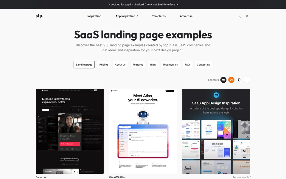 Screenshot of SaasLandingPage.com
