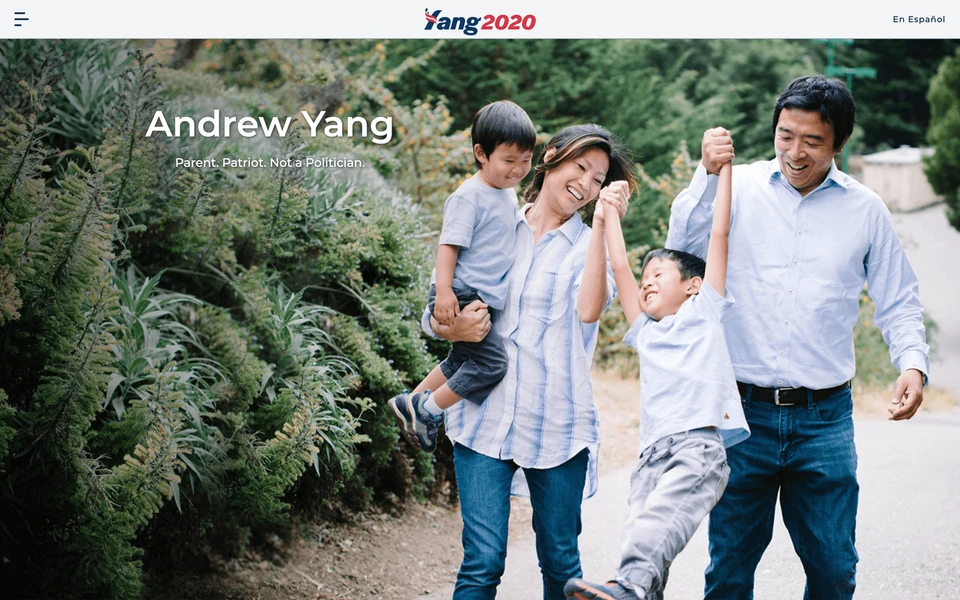 Screenshot of Yang2020.com