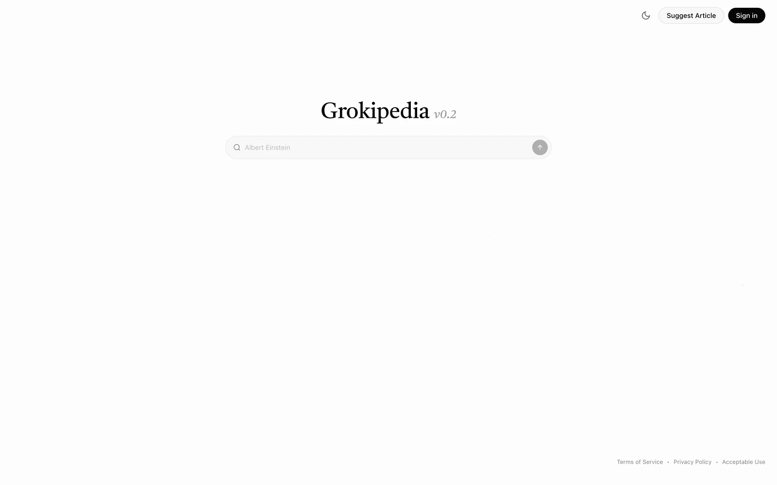 Top screenshot of Grokipedia.com