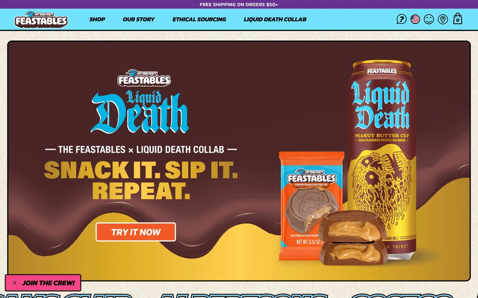 Screenshot of Feastables.com