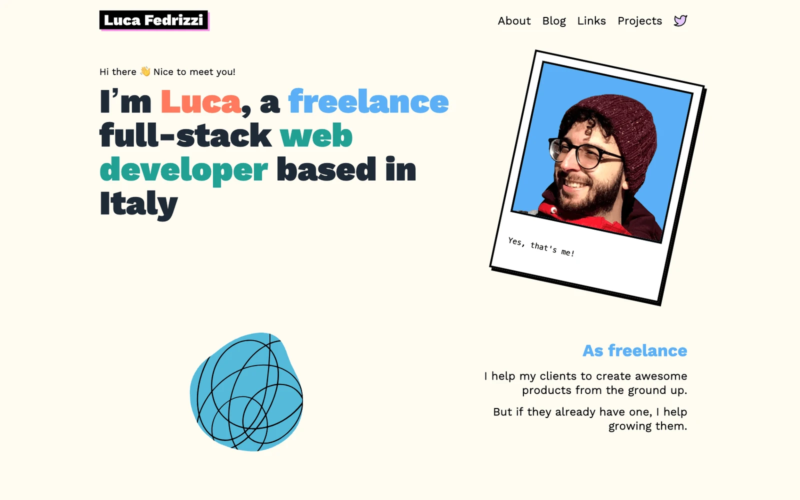 Top screenshot of LucaFedrizzi.com