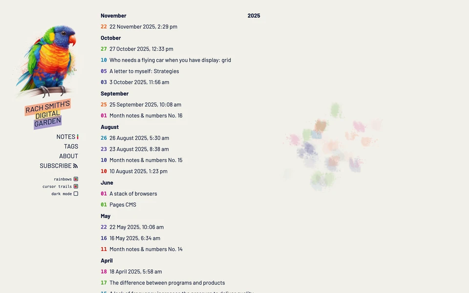 Screenshot of RachSmith.com