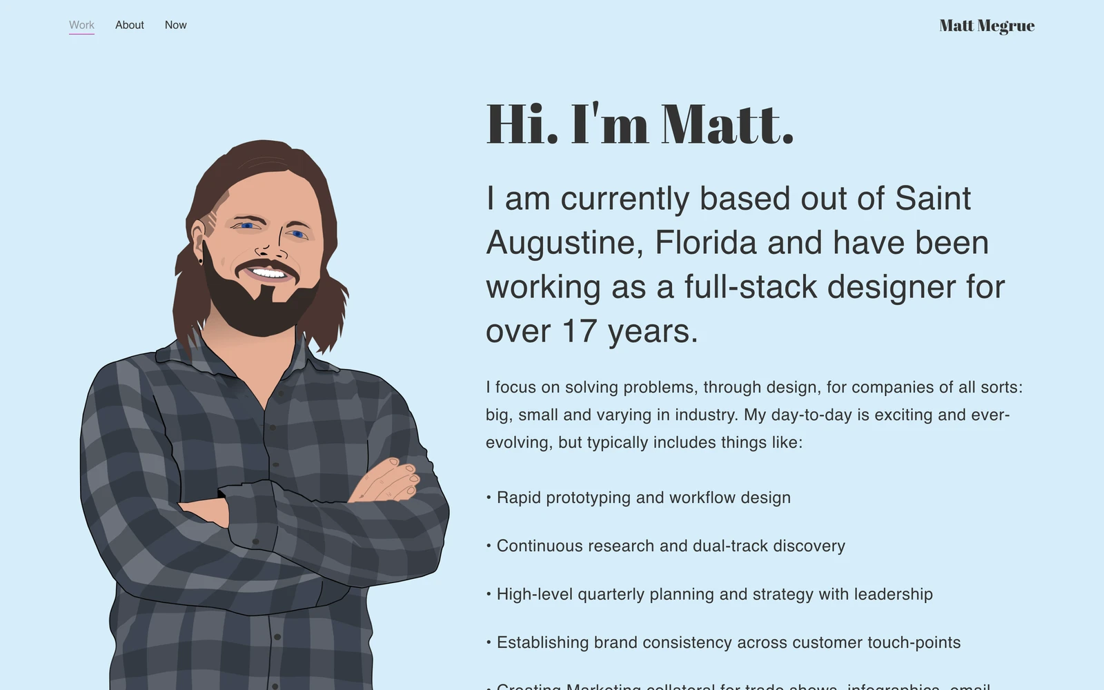 Top screenshot of MattMegrueDesign.com