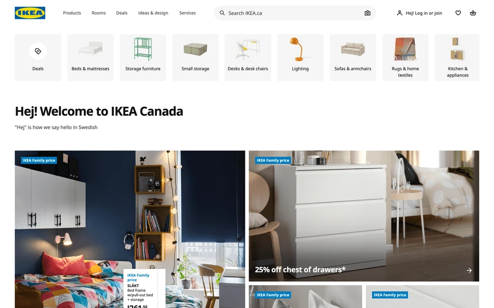 Screenshot of IKEA.ca