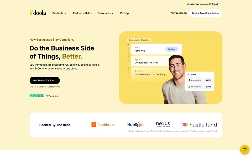 Screenshot of Doola.com
