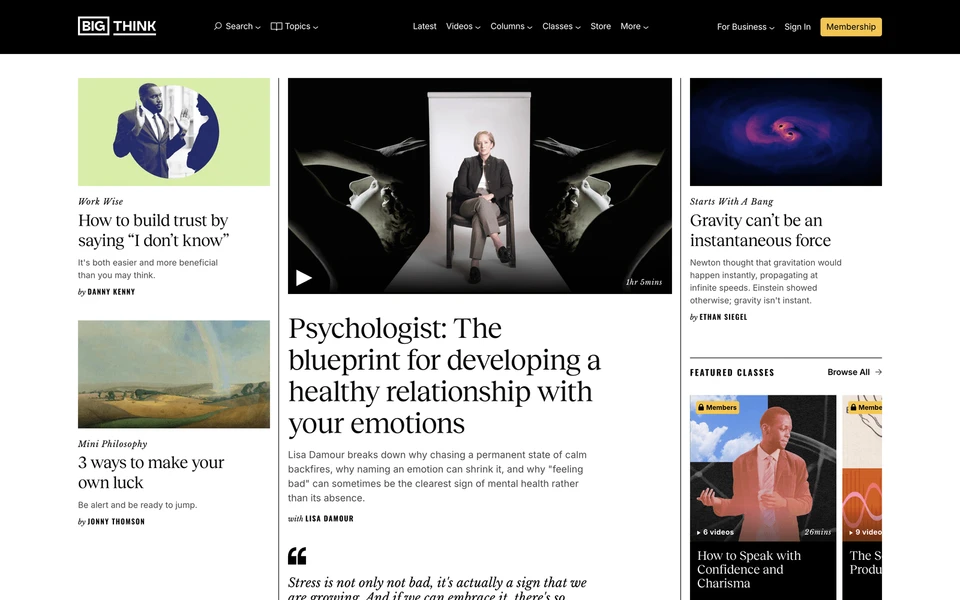 Screenshot of BigThink.com