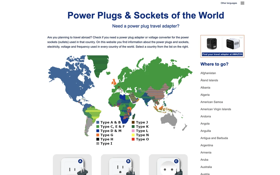 Screenshot of Power-Plugs-Sockets.com