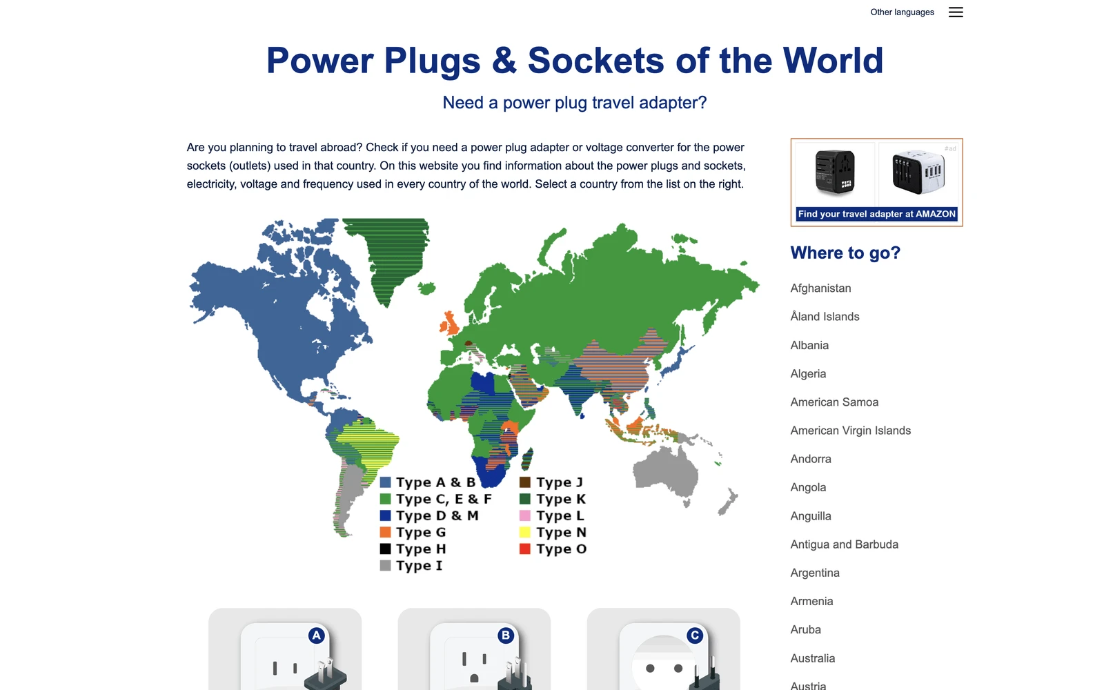 Top screenshot of Power-Plugs-Sockets.com
