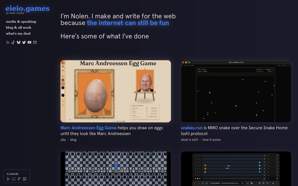 Screenshot of Eieio.Games