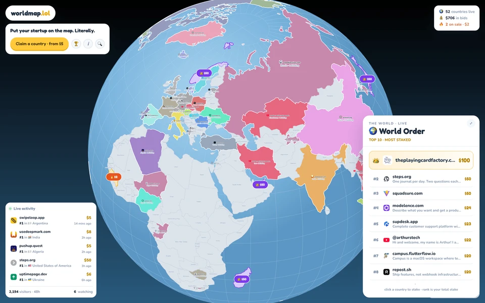 Screenshot of WorldMap.lol