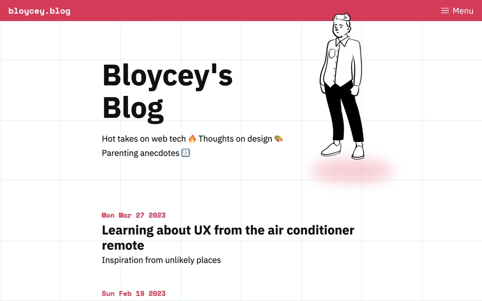 Screenshot of Bloycey.Blog