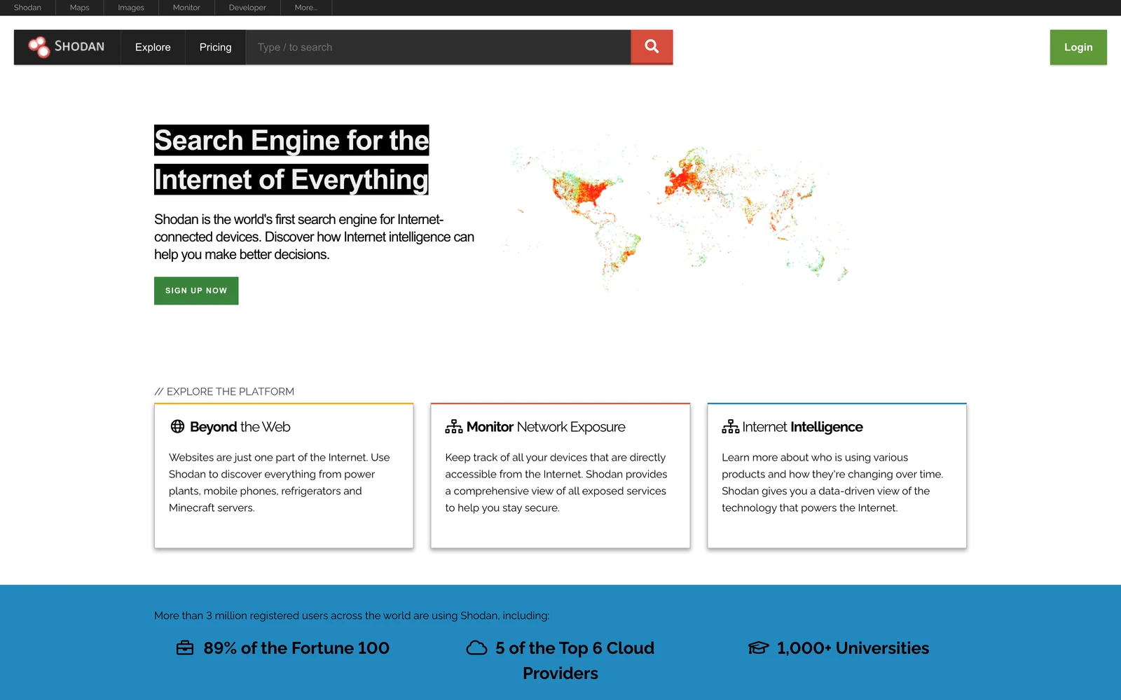 Top screenshot of Shodan.io