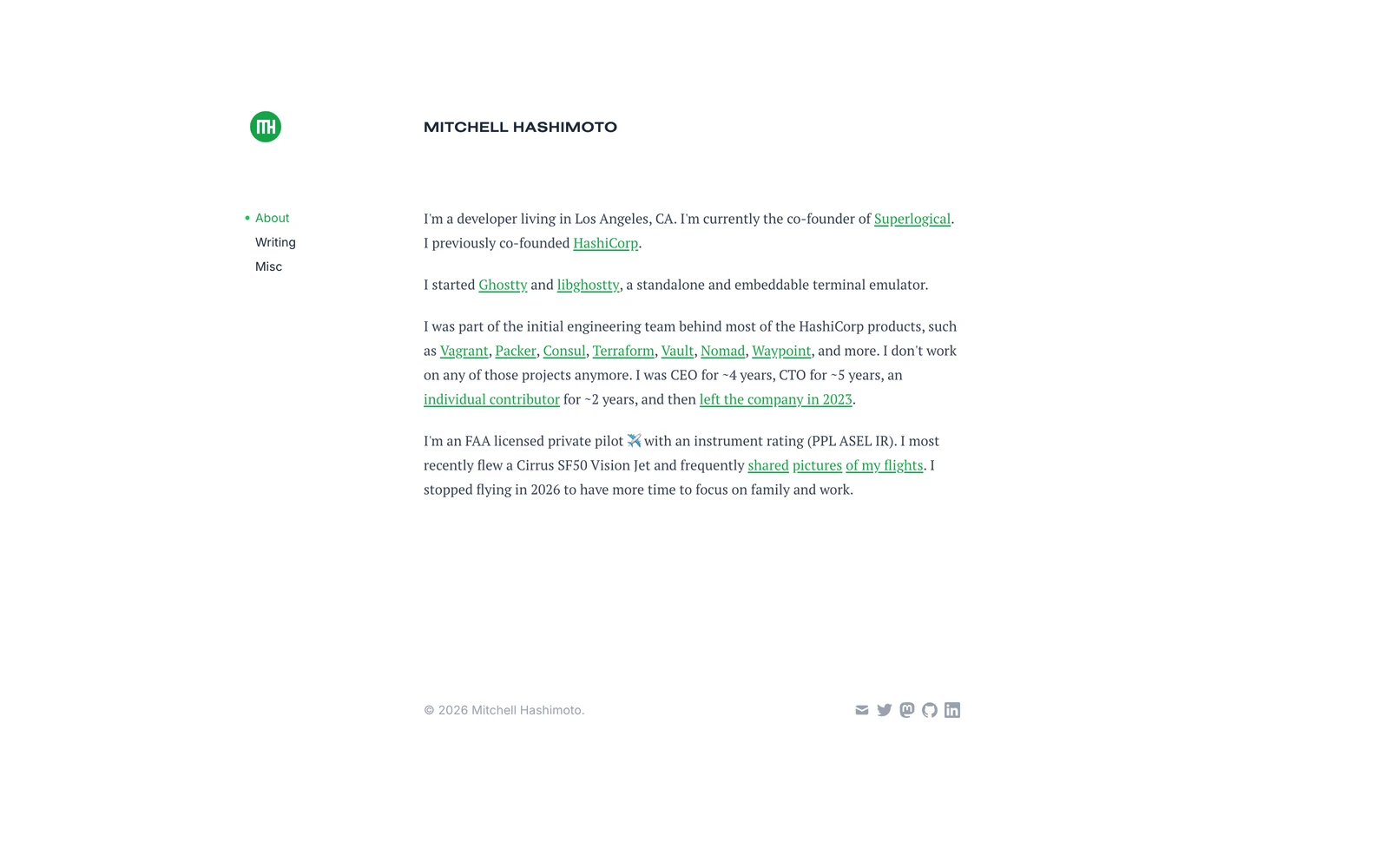 Top screenshot of MitchellH.com