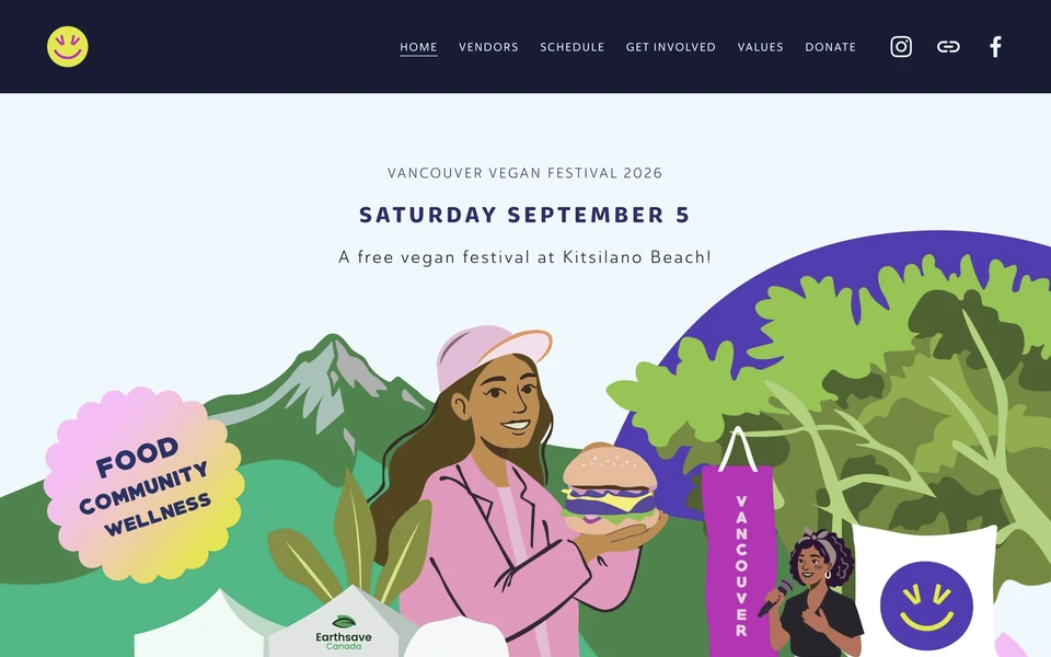 Screenshot of VancouverVeganFestival.org