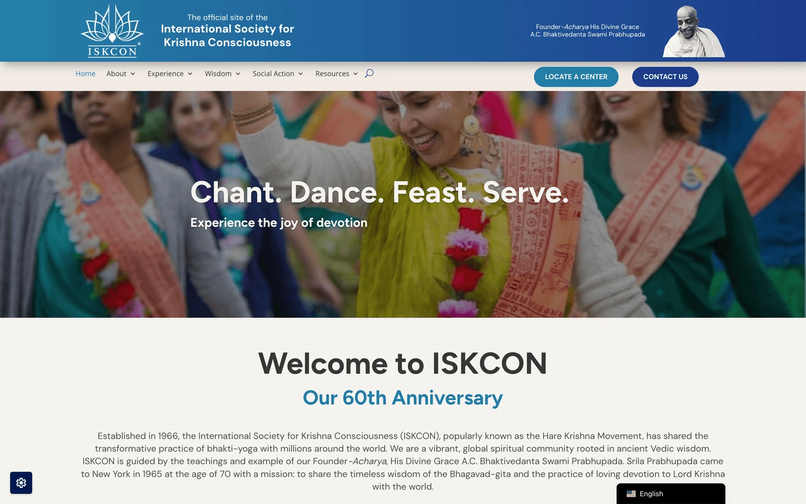Top screenshot of ISKCON.org