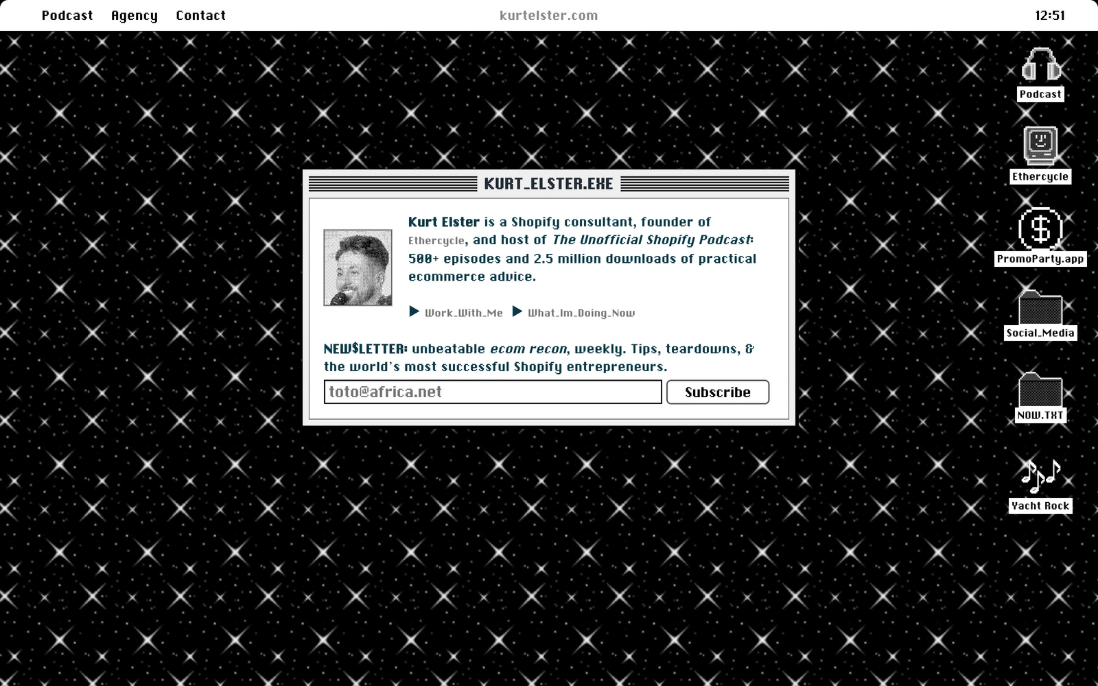 Top screenshot of KurtElster.com