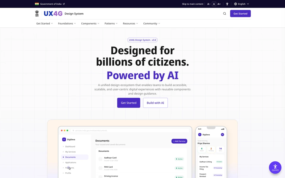 Screenshot of UX4G.gov.in