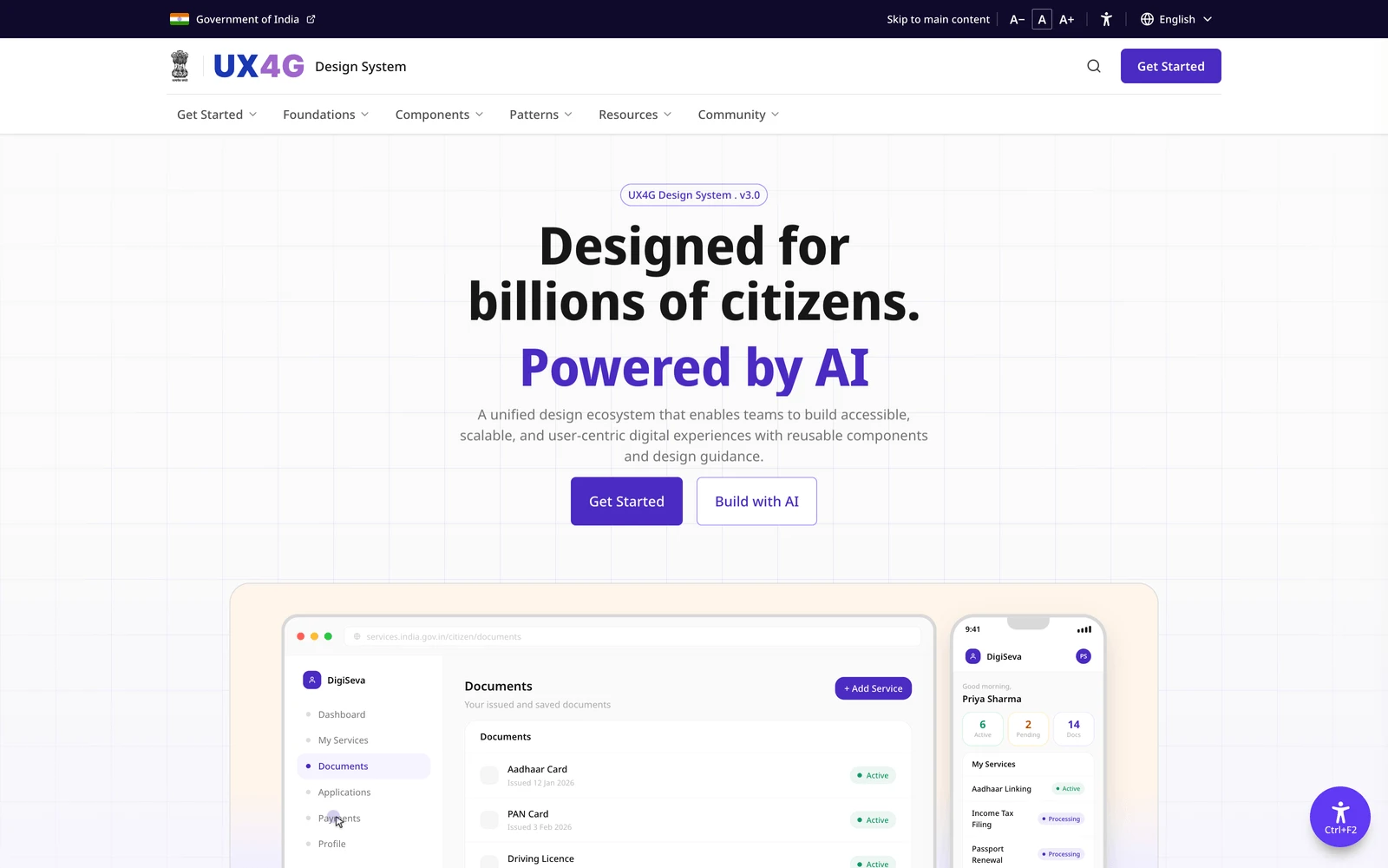 Top screenshot of UX4G.gov.in