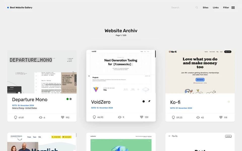 Screenshot of BestWebsite.Gallery