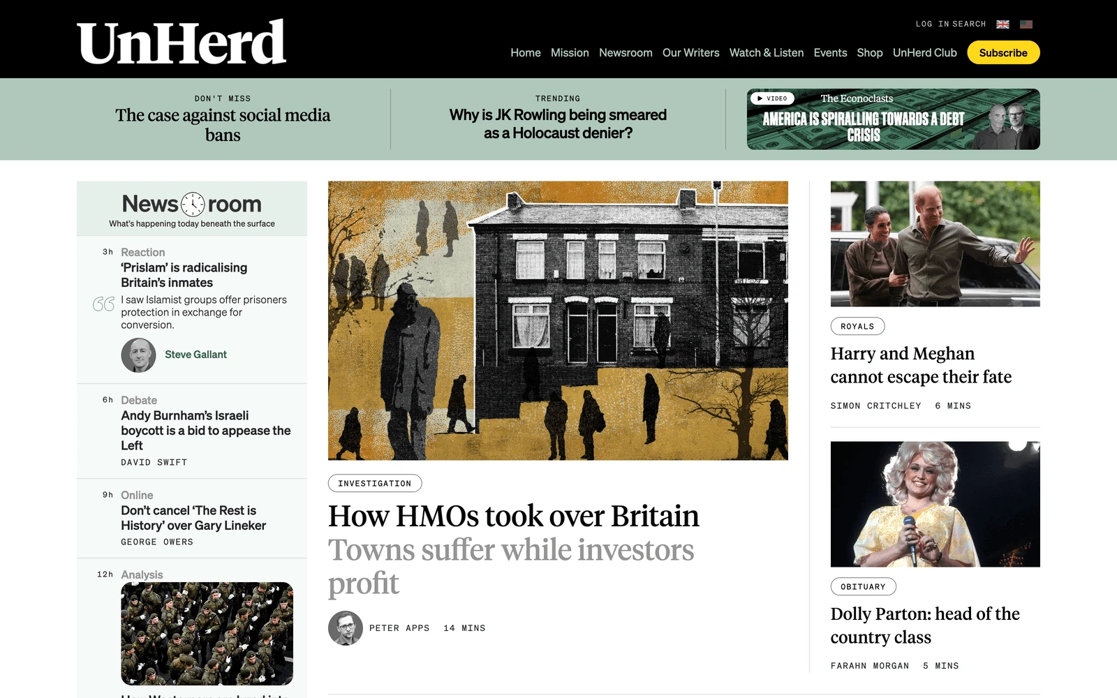 Top screenshot of UnHerd.com