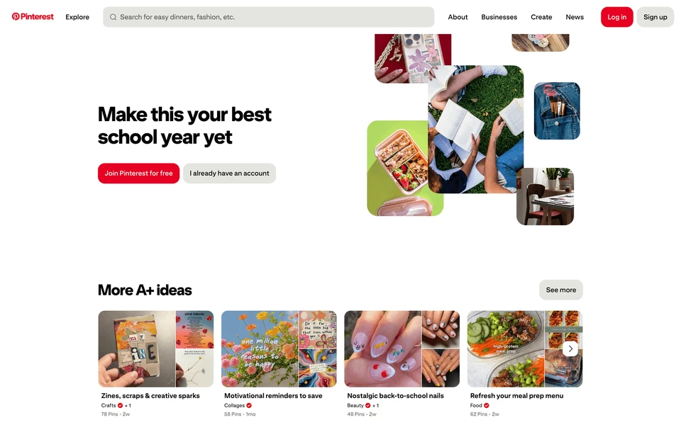Screenshot of Pinterest.com