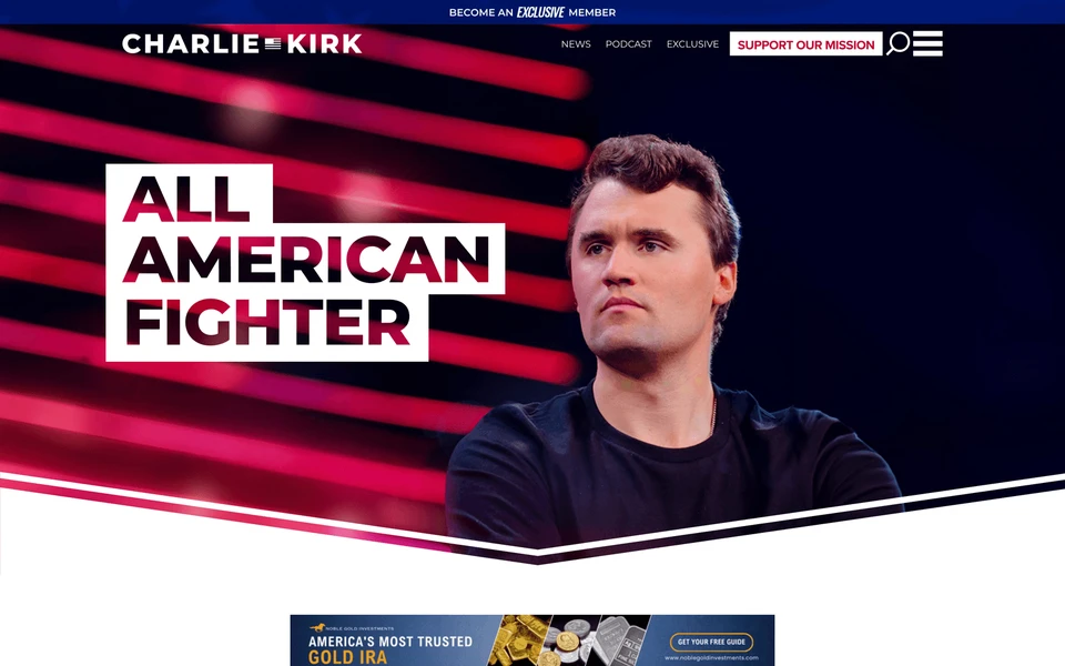 Screenshot of CharlieKirk.com
