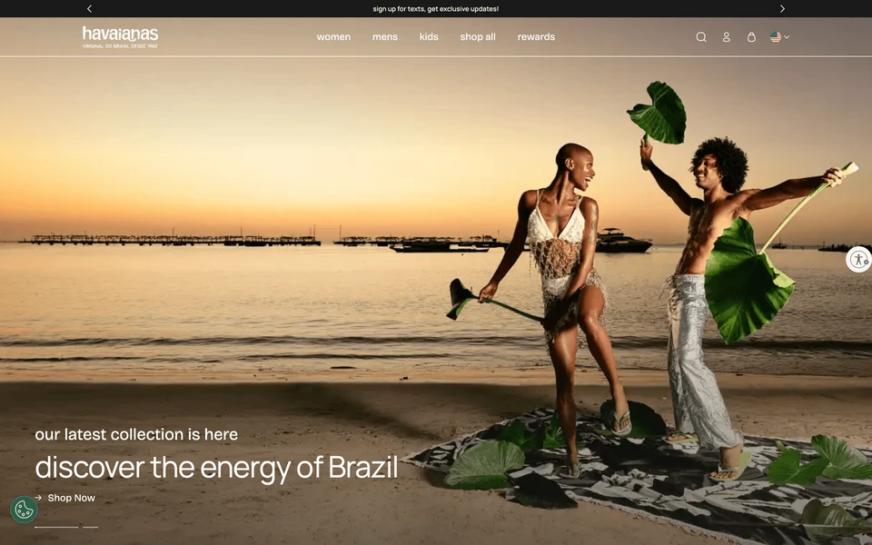 Screenshot of Havaianas.com