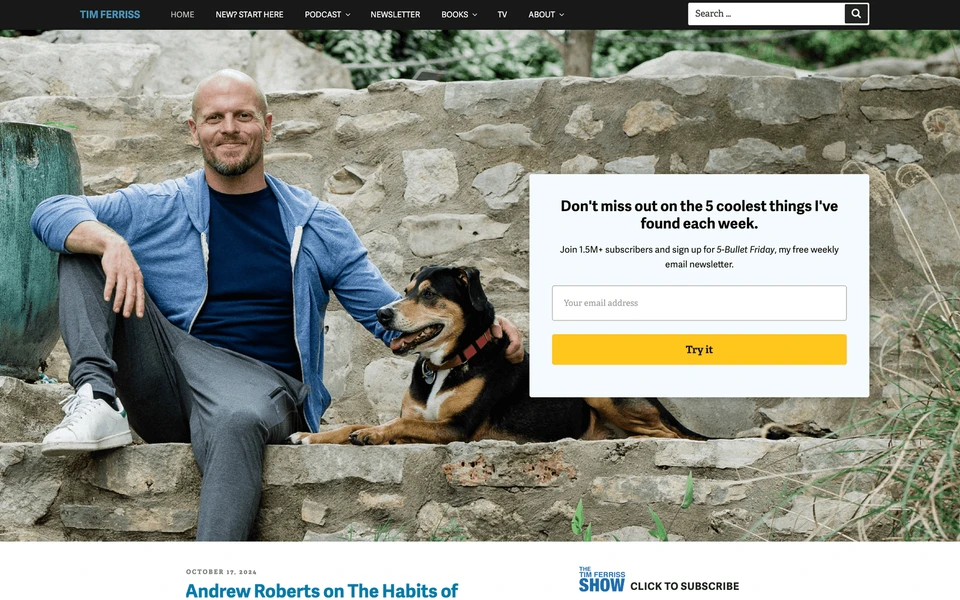 Screenshot of Tim.blog