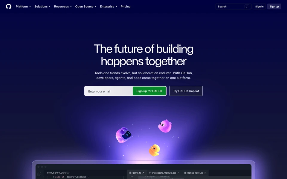 Screenshot of GitHub.com
