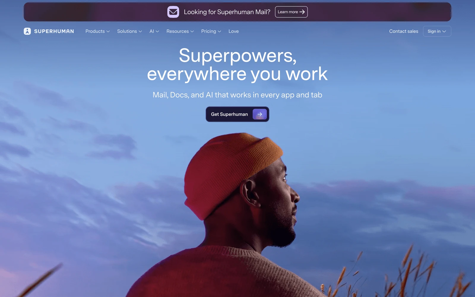 Top screenshot of Superhuman.com