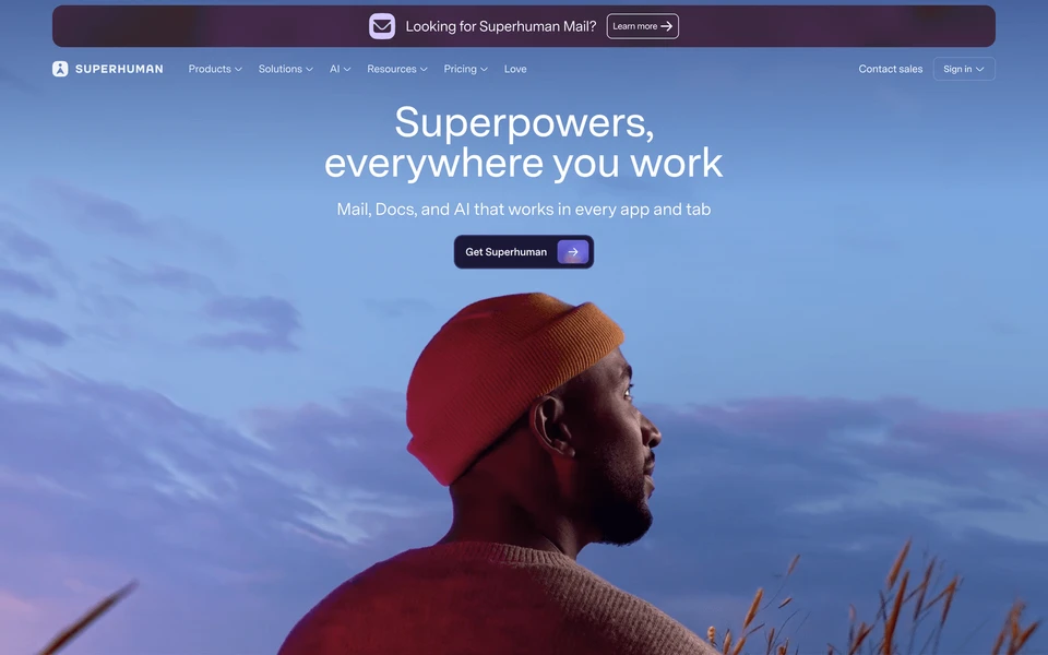 Screenshot of Superhuman.com