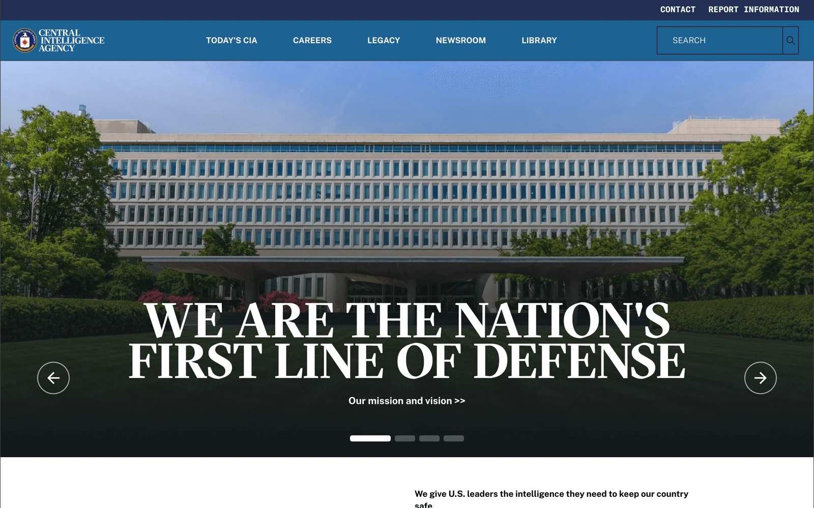 Top screenshot of CIA.gov